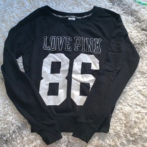 PINK Victoria secret black pullover sweatshirt